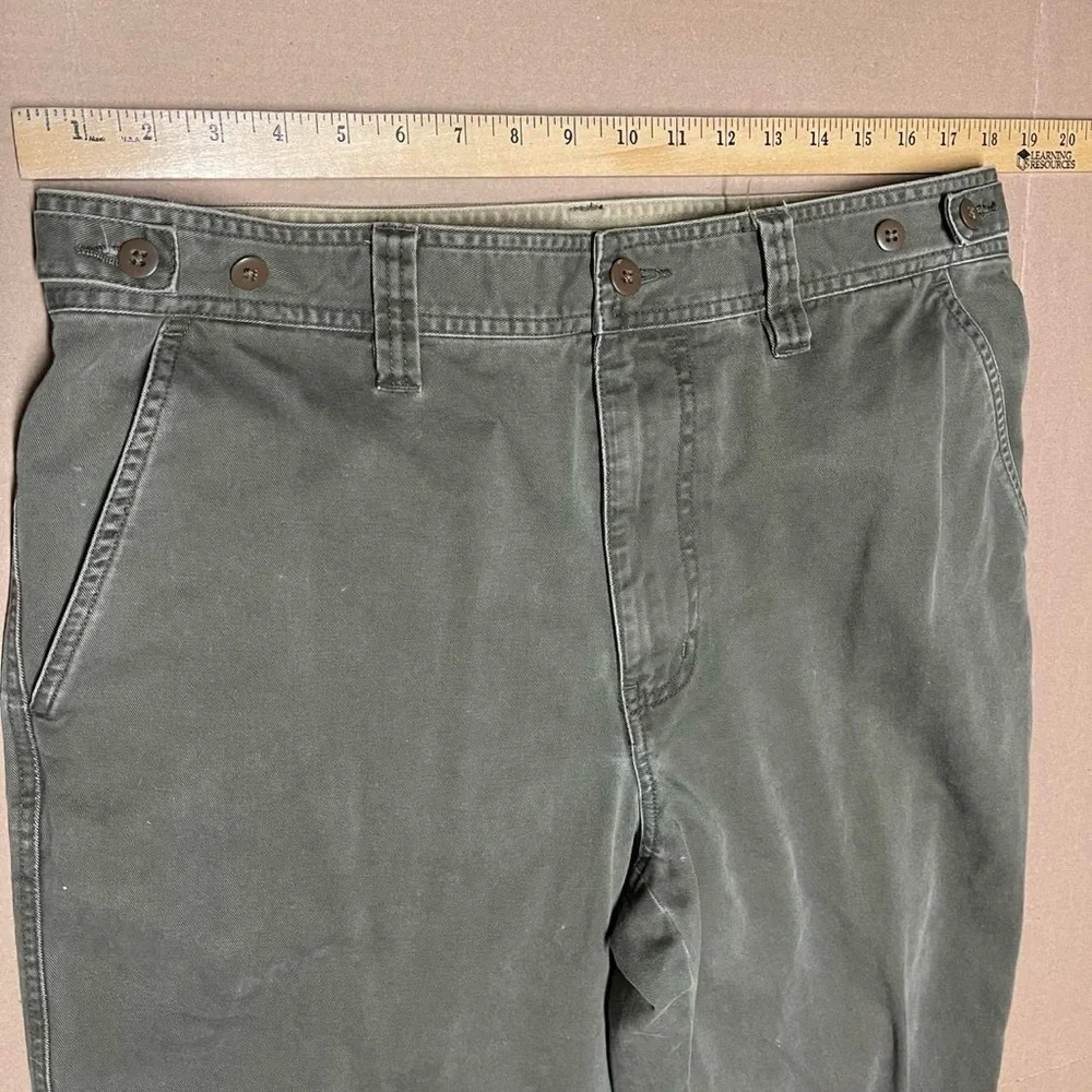 Vintage Y2K Express 36x32 Green Baggy Flap Pocket Chino Mens Pants Wide Leg